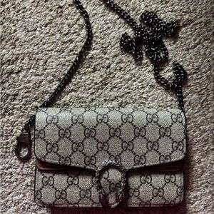 Signature Beige and Black Crossbody Bag